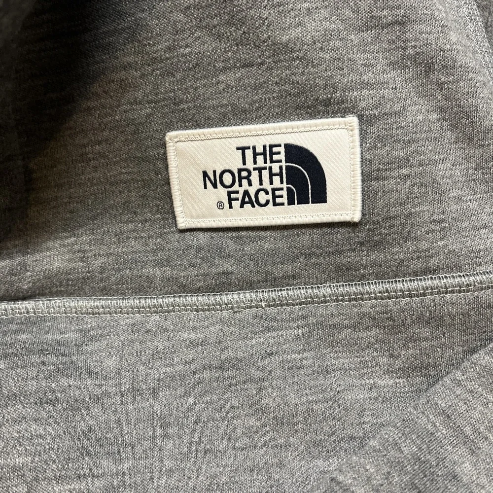 The North‎ Face Wool Sherpa Gray Fleece Lined Quarter Snap Pullover Men's Medium